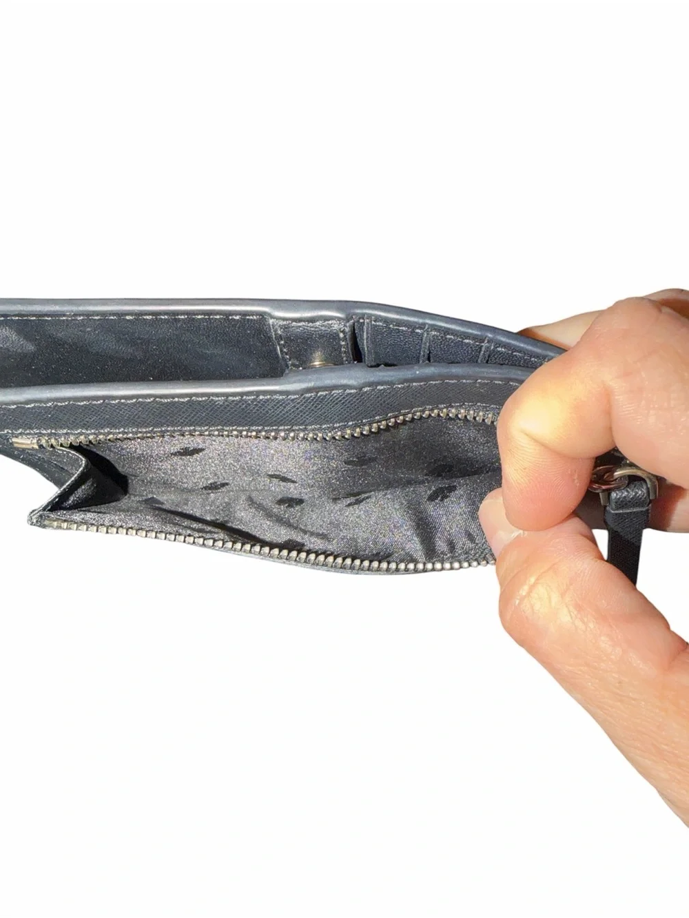 Michael Kors black Saffiano Zip Around Wallet